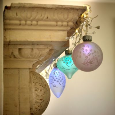 3 Frosted LED Baubles image(1)