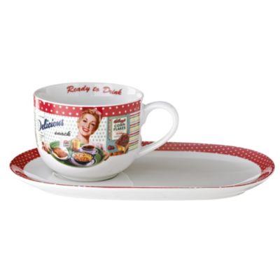 Vintage Kellogg's Jumbo Cup and Snack Plate image()