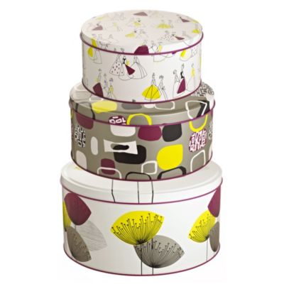 3 Sanderson Dandelion Clocks Cake Tins | Lakeland