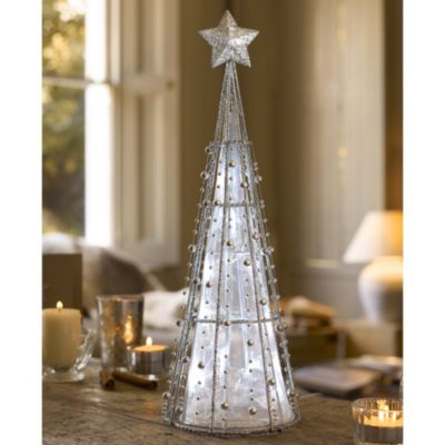 Silver Beaded LED Tree image()