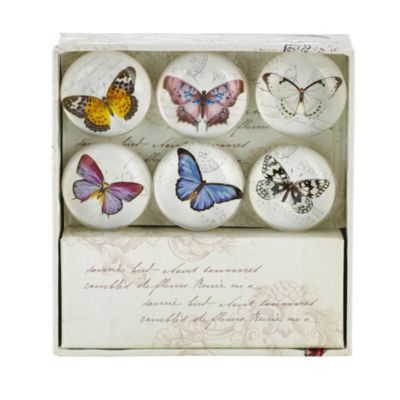 6 Glass Butterfly Magnets image(2)