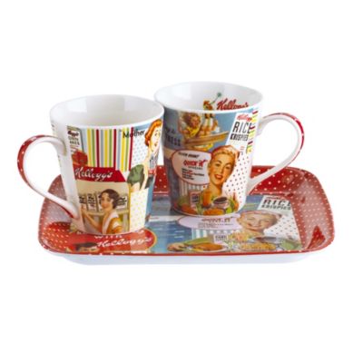 Vintage Kellogg's 2 Mug and Tray Set image()
