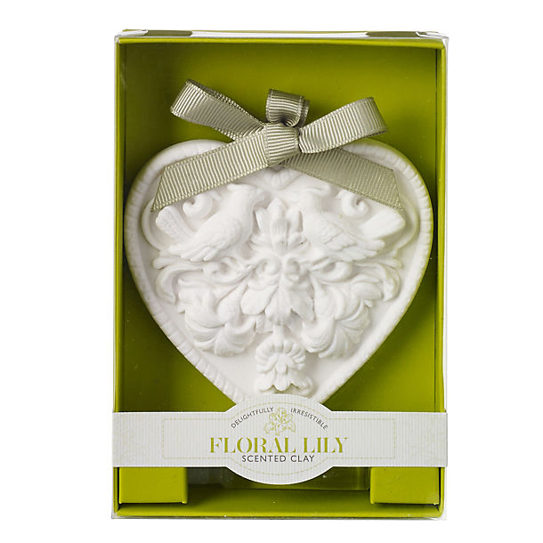 Floral Lily Scented Clay Heart image()