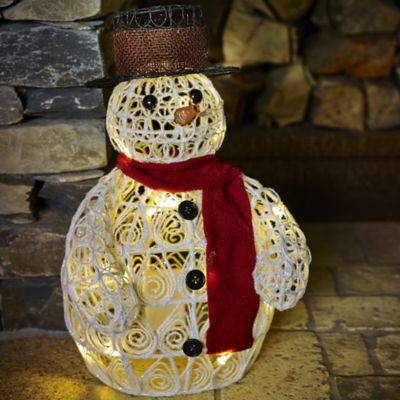 Light-Up LED Swirly Snowman image()