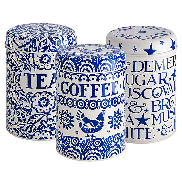 Emma Bridgewater Blue Hen Tea, Coffee and Sugar Caddies image(1)