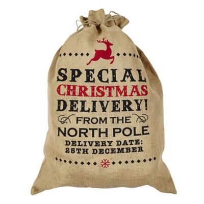 Festive Jute Gift Sack image(1)