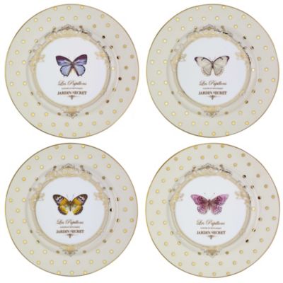 Elegance 4 Porcelain Cake Side Plates Set - Gift Boxed image()