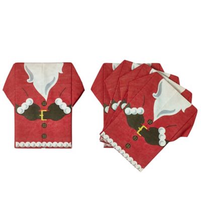 12 Pre Folded Santa Napkins image(1)