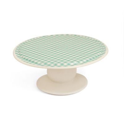 Nigella Green Gingham Cake Stand Lakeland