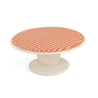 Nigella Orange Gingham Cake Stand Lakeland