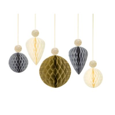 5 Honeycomb Bauble Decorations image(1)