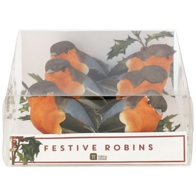 6 Botanical Christmas Feathered Robins image(2)