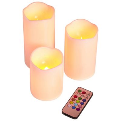 Remote Control LED ColourChanging Candles x3 Lakeland