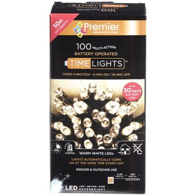 100 Warm White Lights LED String Lights & Timer | Lakeland