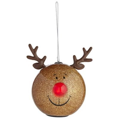 Gold Glitter Reindeer Bauble image(1)