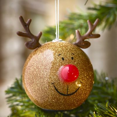 Gold Glitter Reindeer Bauble image(2)