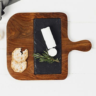 Just Slate Wooden Serving Paddle with Slate Insert - (Image 2)