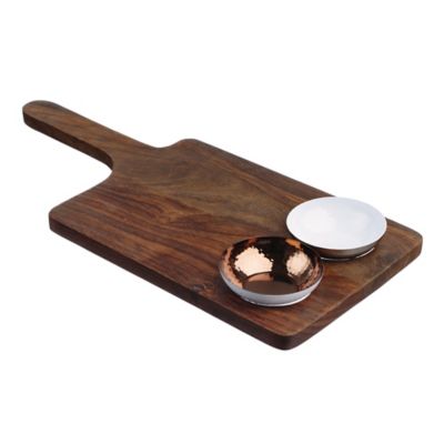 Just Slate Wooden Serving Paddle and Bowl Set Lakeland