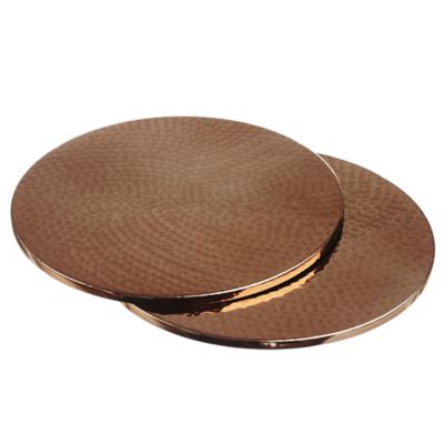 Just Slate Round Copper Trivets / Placemats x2 Lakeland