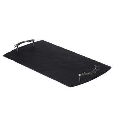 Just Slate Large Slate Serving Tray with Antler Handles Lakeland