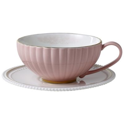 Eclectic Pink Teacup & Saucer image(1)