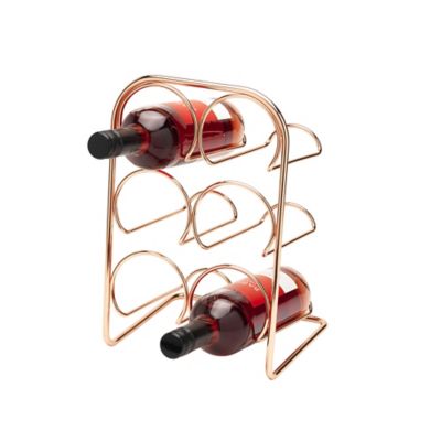 Hahn Pisa 6-Bottle Copper-Plated Wine Rack