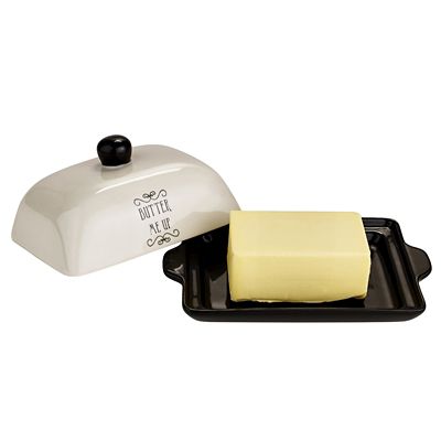 Love Food Slogan Butter Dish image(3)