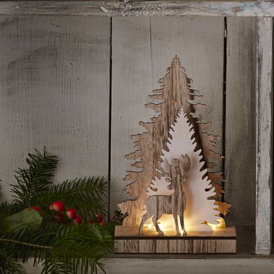 LED Wooden Winter Scene Light Up Christmas Decoration | Lakeland