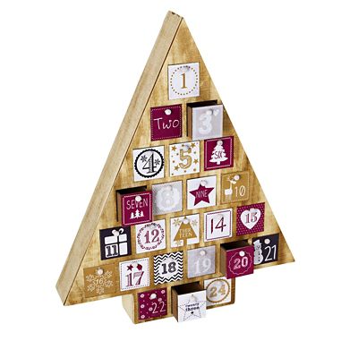 Wooden TreeShaped Fillable Advent Calendar Lakeland