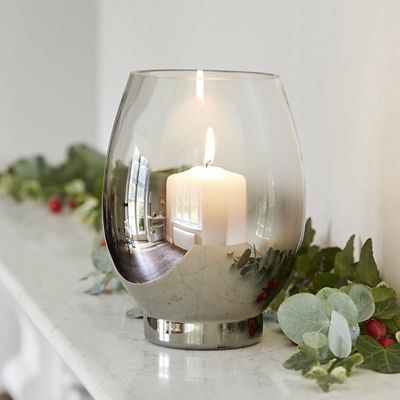 Mirrored Glass Hurricane Lantern Candle Holder image(2)