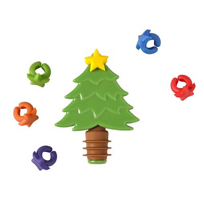 Christmas Tree Shaped Bottle Topper and Charms image(1)