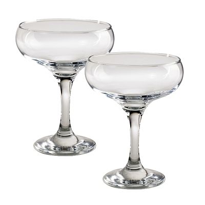 Champagne Saucer Coupe Glasses x2 Lakeland