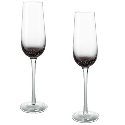 Bubble Glass Prosecco Flutes - Set of 2