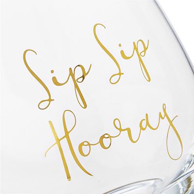Ava & I Sip Sip Hooray Stemless Wine Glass image(2)
