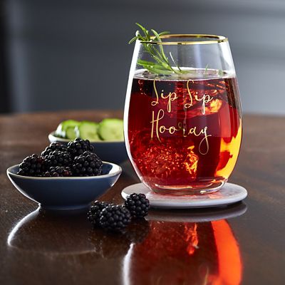 Ava & I Sip Sip Hooray Stemless Wine Glass image(4)