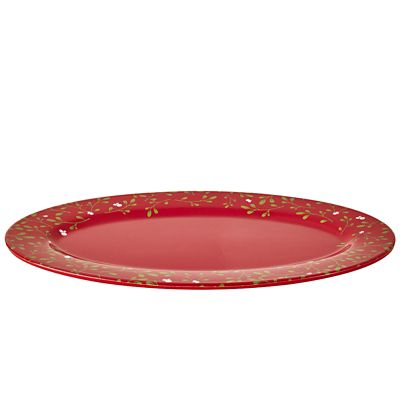 Festive Mistletoe Melamine Oval Serving Platter image(1)