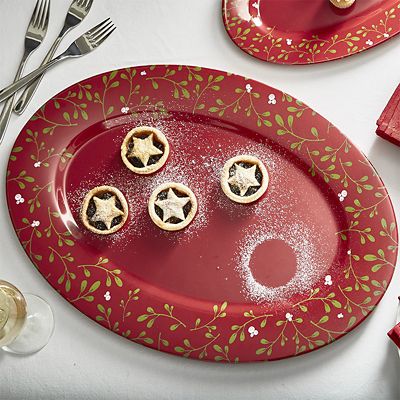 Festive Mistletoe Melamine Oval Serving Platter image(3)