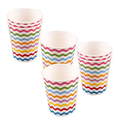 Carnival Partyware Multi Waves Paper Cups – Pack of 8 image(1)