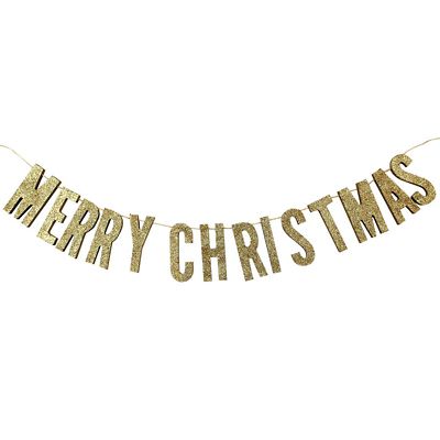 Rose Gold Wooden Merry Christmas Bunting image(1)