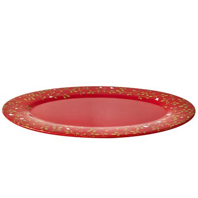 Large Festive Mistletoe Melamine Oval Serving Platter image(1)