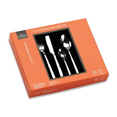 Contemporary Stainless Steel Bead Cutlery Set - 24-Piece image(2)