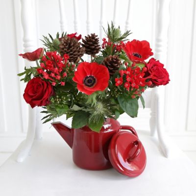 Festive Teapot Floral Display with Free Express Delivery Lakeland