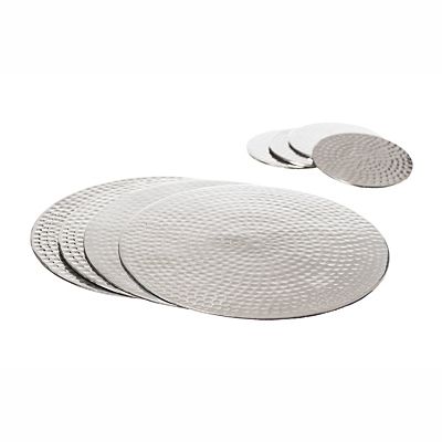 Just Slate Hammered Stainless Steel Place Mats and Coasters Set of 4