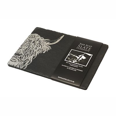 Just Slate Etched Slate Highland Cow Place Mats Set of 2