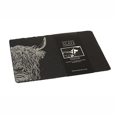 Just Slate Etched Slate Highland Cow Cheese Board