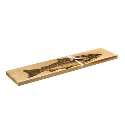 Just Slate Long Scottish Oak Etched Salmon Serving Platter 