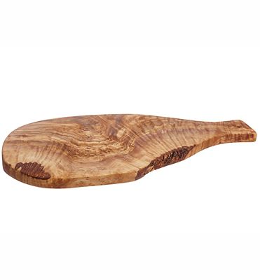 Naturally Med Olive Wood Rustic Paddle-Shaped Serving Board