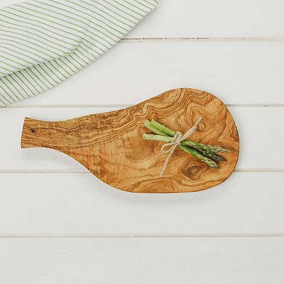 Naturally Med Olive Wood Rustic Paddle-Shaped Serving Board image(2)