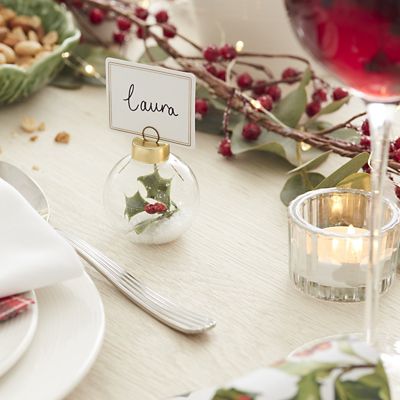 Talking Tables Botanical Holly Christmas Place Card Holders - Set of 6 image(2)