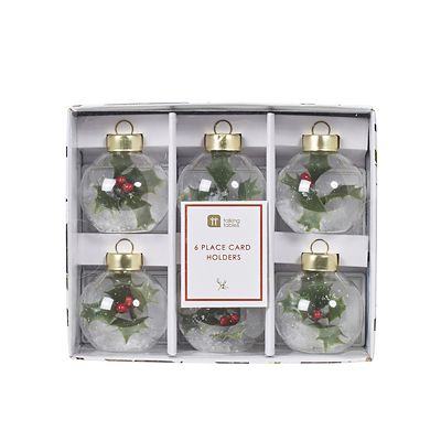 Talking Tables Botanical Holly Christmas Place Card Holders - Set of 6 image(4)
